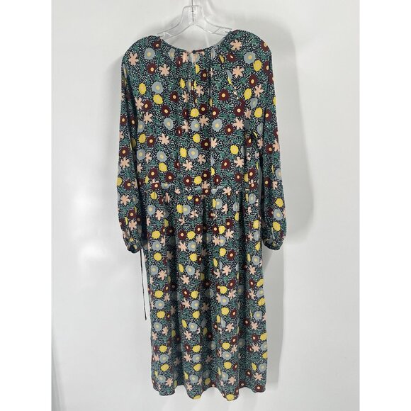 Gorman Daisy Silk Floral Long Sleeve Dress Sz 10 Colorful Whimsical Boho - Picture 6 of 7